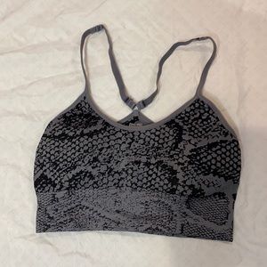 Snakeskin Longline Racerback Sports Bra